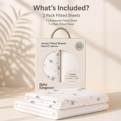 Baby Elegance Cot Sheets - 120 x 60cm - 2 Pack