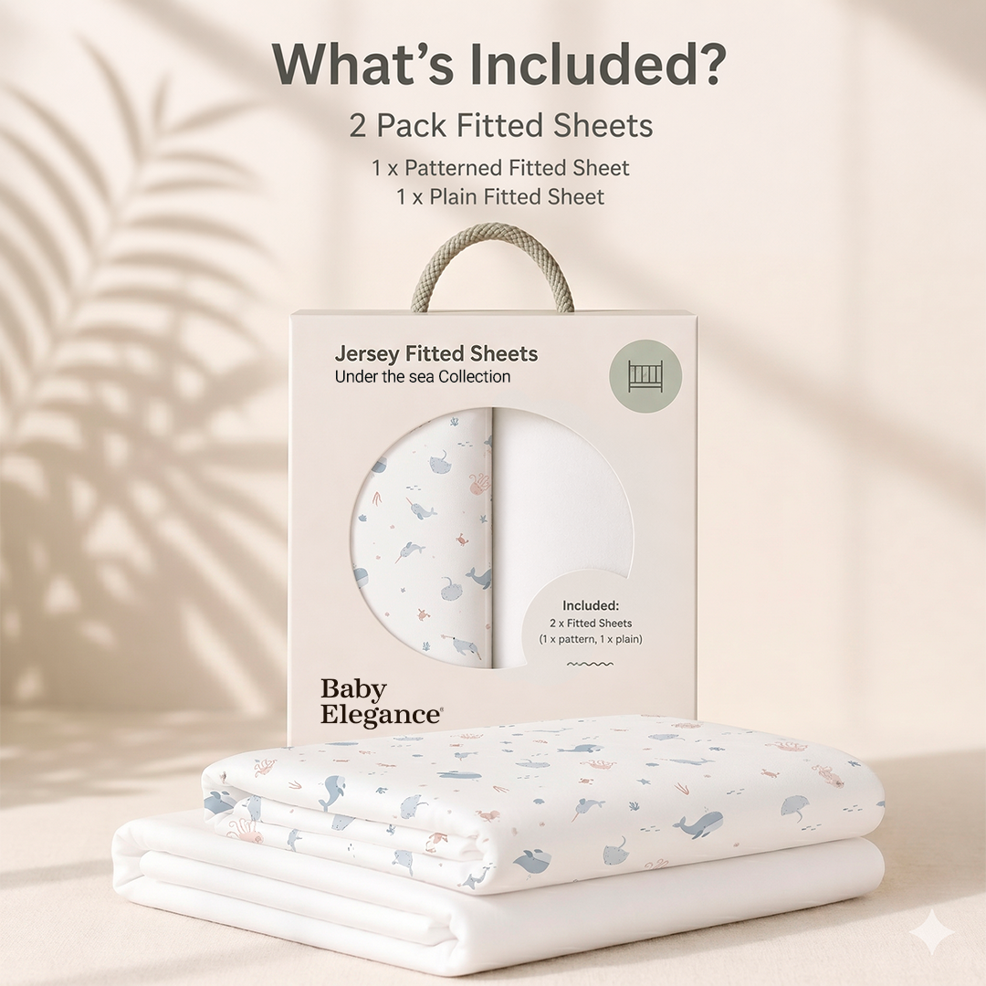 Baby Elegance Cot Sheets - 120 x 60cm - 2 Pack
