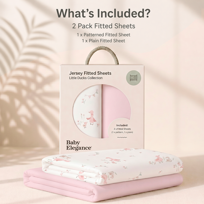 Baby Elegance Cot Sheets - 120 x 60cm - 2 Pack