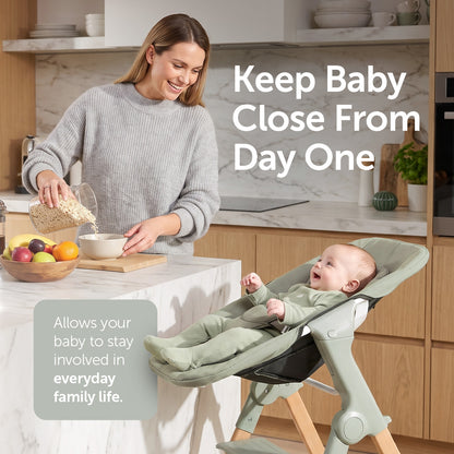 Baby Elegance Mash High Chair Bundle - Sage