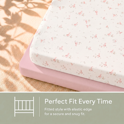 Baby Elegance Cot Sheets - 120 x 60cm - 2 Pack