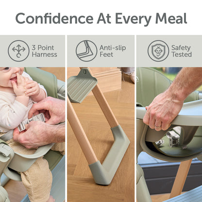 Baby Elegance Mash High Chair Bundle - Sage