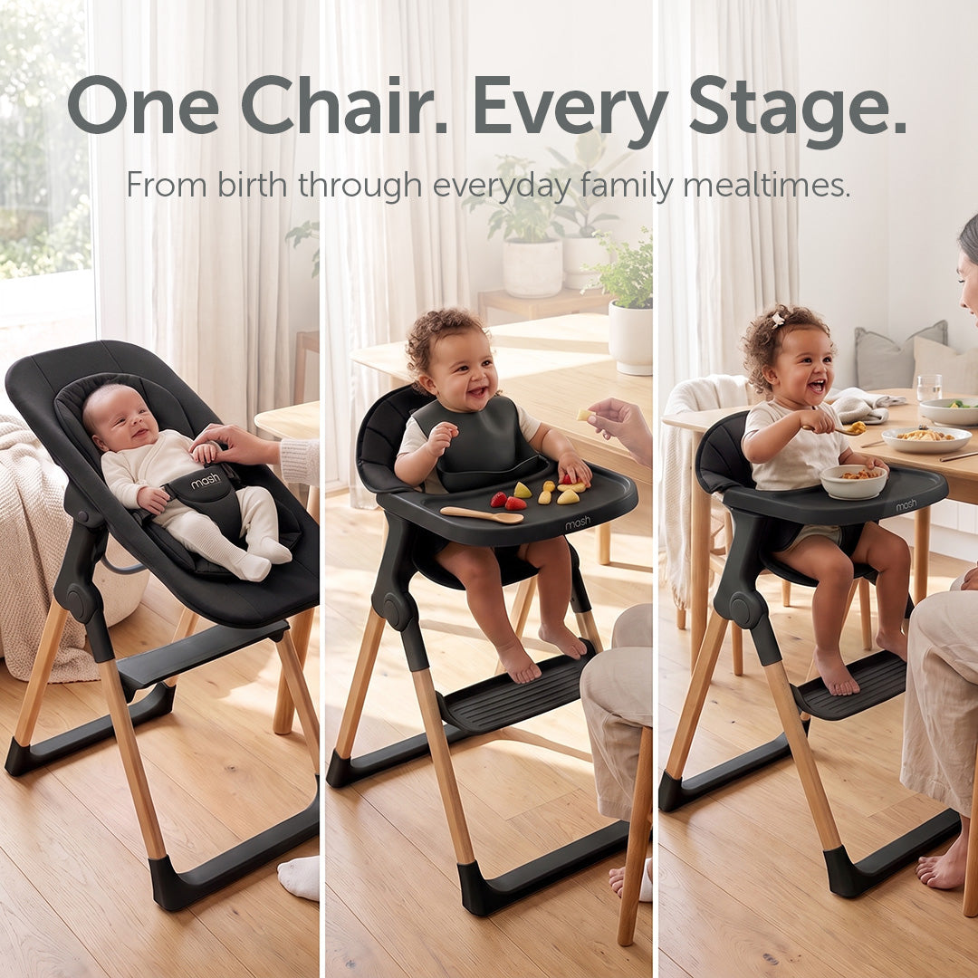 Baby Elegance Mash High Chair Bundle - Black