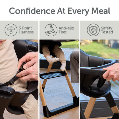 Baby Elegance Mash High Chair Bundle - Black