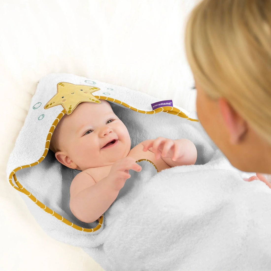 ClevaMama Bamboo Extra Large Apron Baby Bath Towel