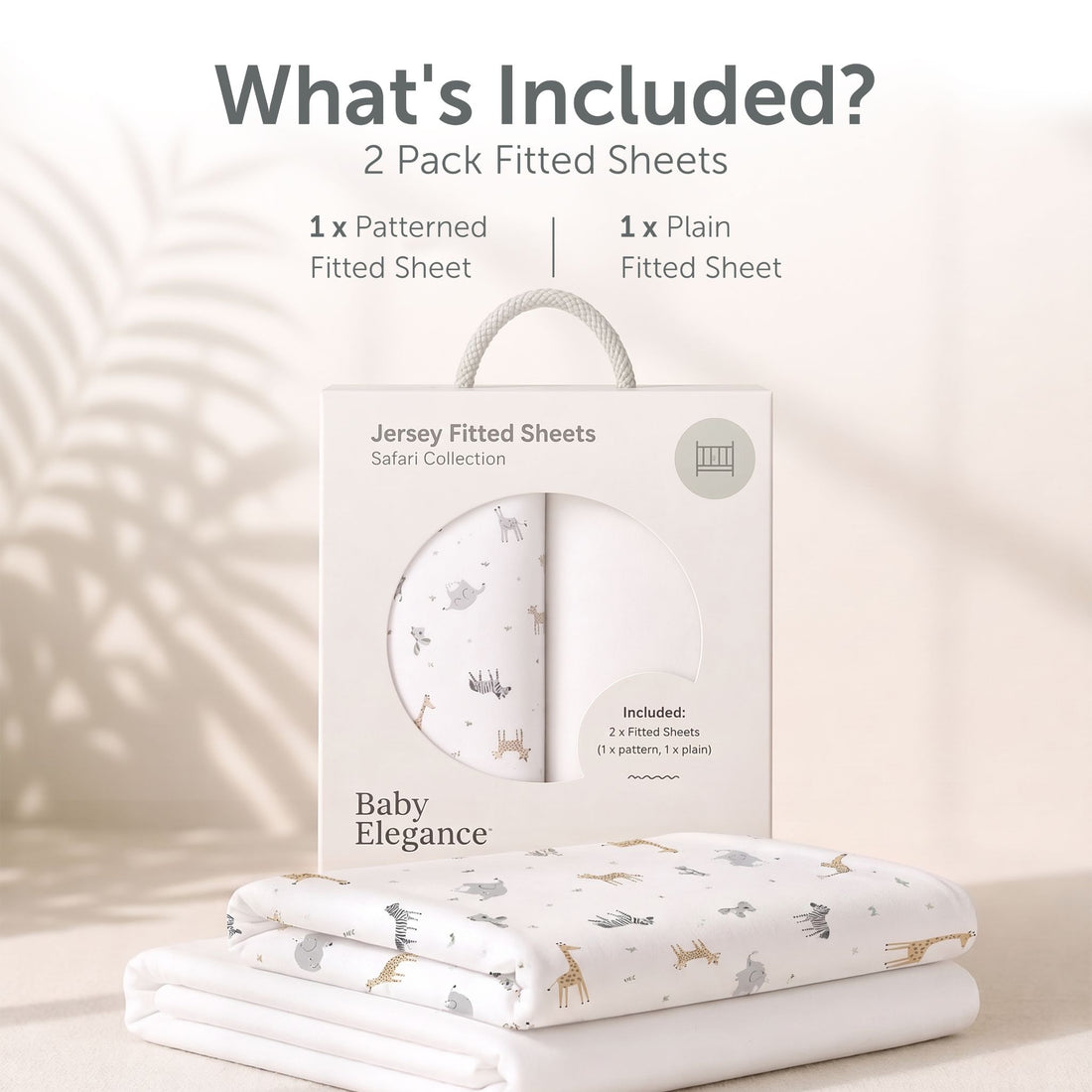 Baby Elegance Travel Cot Sheets - 70 x 100cm - 2 Pack