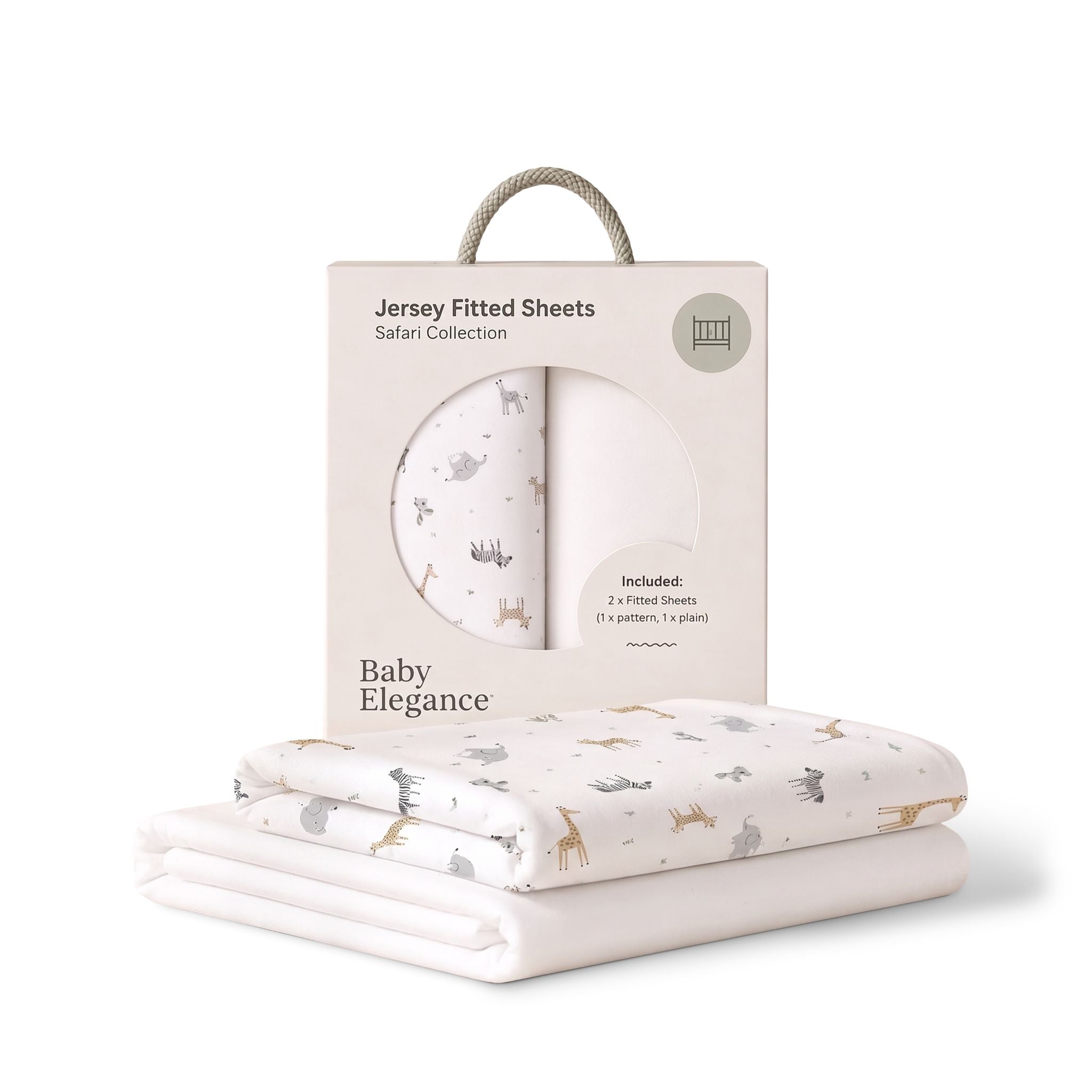 Baby Elegance Moses Basket Sheets - 33 x 69cm - 2 Pack