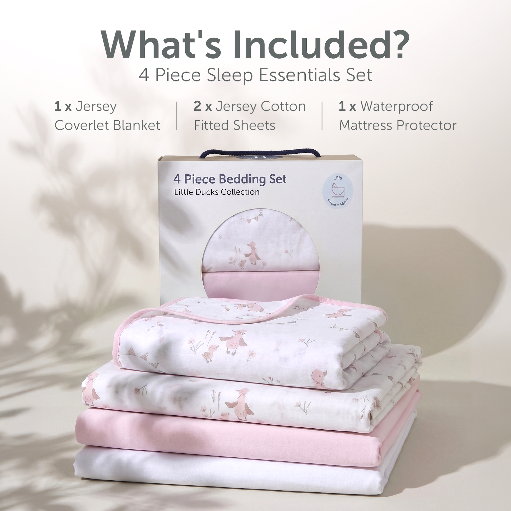 Bedding Set - Cot Bed - Little Ducks - 4pcs - Baby Elegance