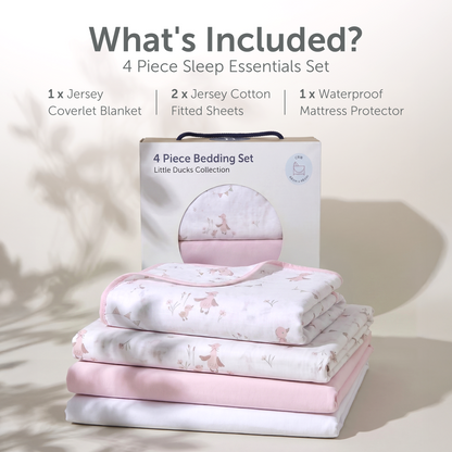 Bedding Set - Cot Bed - Little Ducks - 4pcs - Baby Elegance