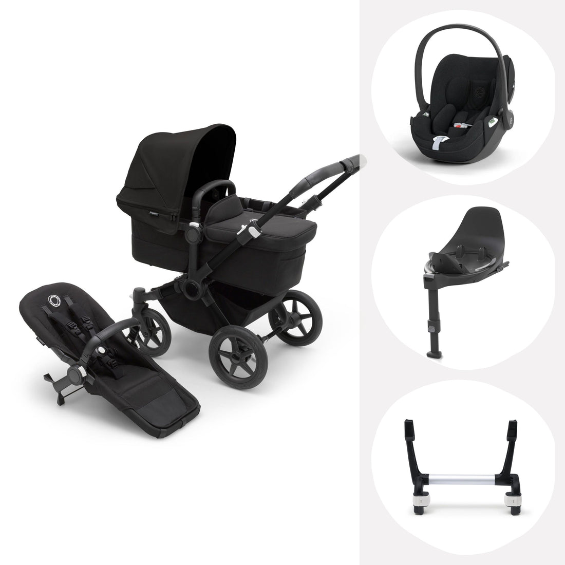 Bugaboo Donkey 5 Mono, Cybex Cloud Car Seat, Base & Adapter Bundle