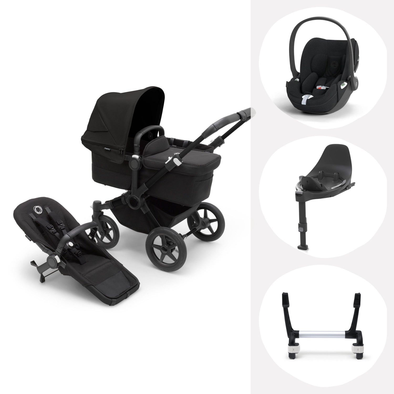 Bugaboo Donkey 5 Mono, Cybex Cloud Car Seat, Base &amp; Adapter Bundle