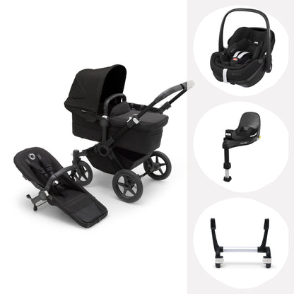 Bugaboo Donkey 5 Mono, Maxi Cosi Pebble 360 Car Seat, Base &amp; Adapter Bundle
