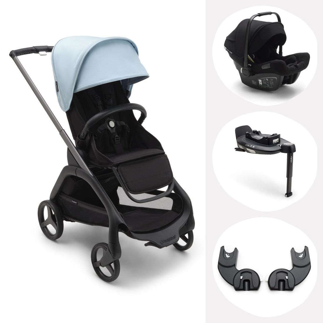 Bugaboo Dragonfly, Nuna Car Seat, Base & Adapter Bundle
