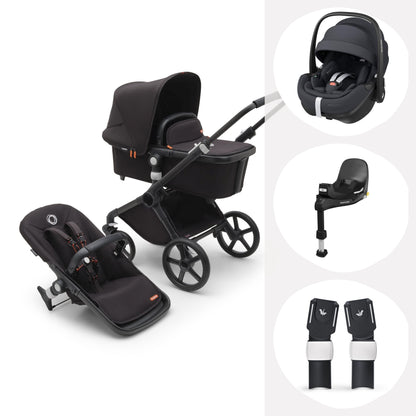 Bugaboo Fox Cub, Maxi Cosi Pebble 360 Car Seat, Base &amp; Adapter Bundle