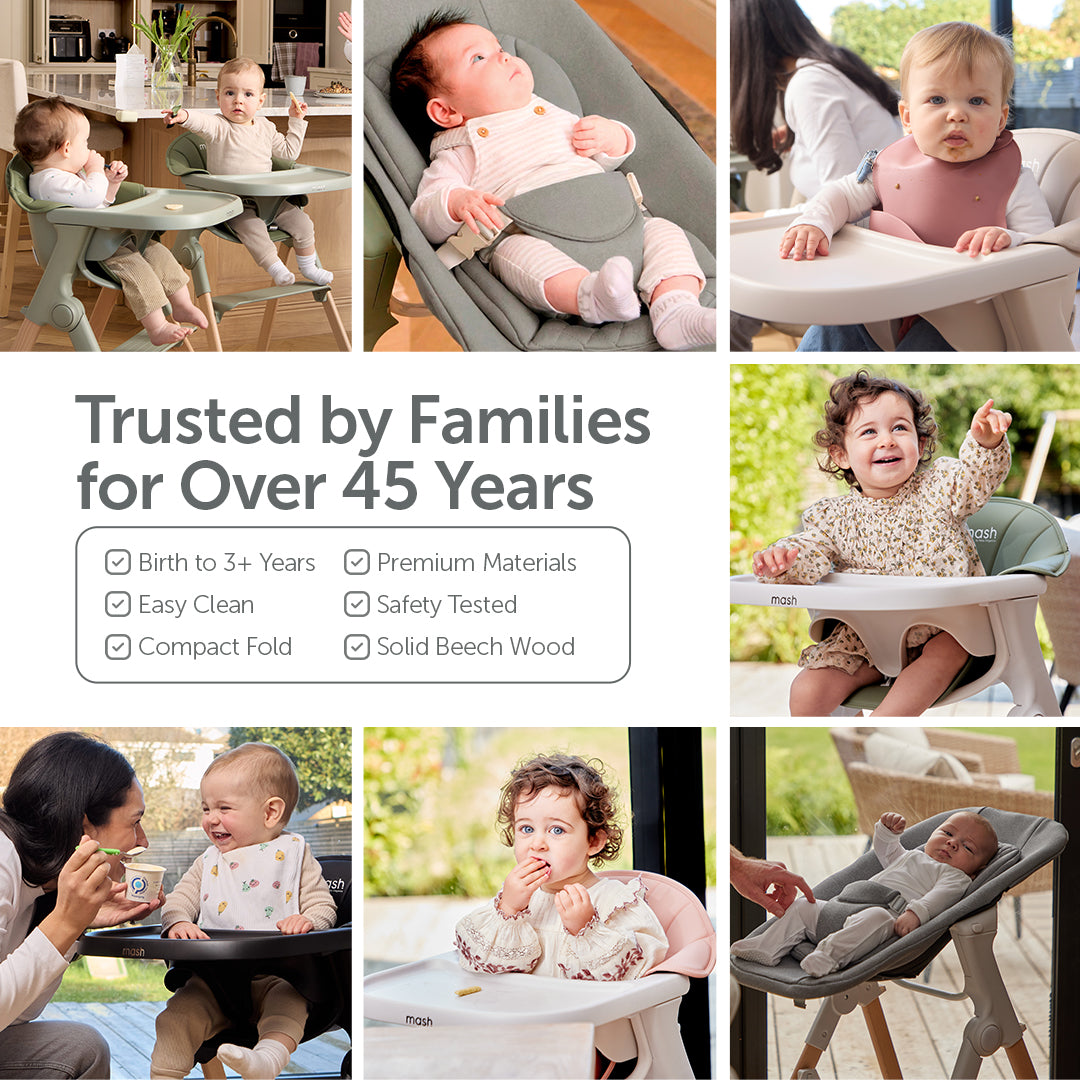 Baby Elegance Mash High Chair Bundle - White