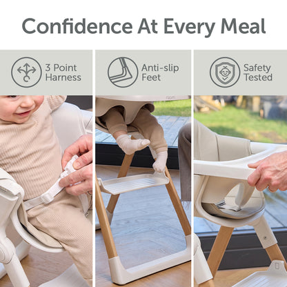 Baby Elegance Mash High Chair Bundle - White
