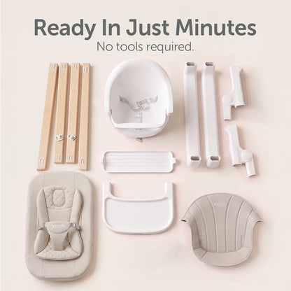 Baby Elegance Mash High Chair Bundle - White