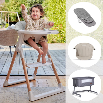 Baby Elegance Mash High Chair &amp; Bedside Crib Bundle