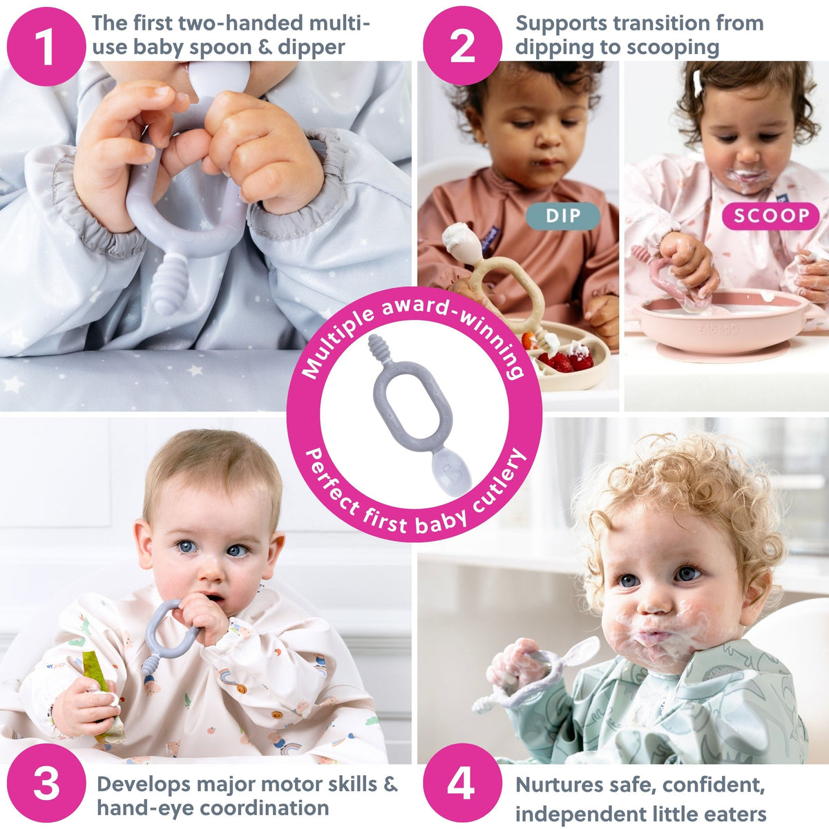 Bibado Dippit™ Baby Weaning Spoons 2-Pack