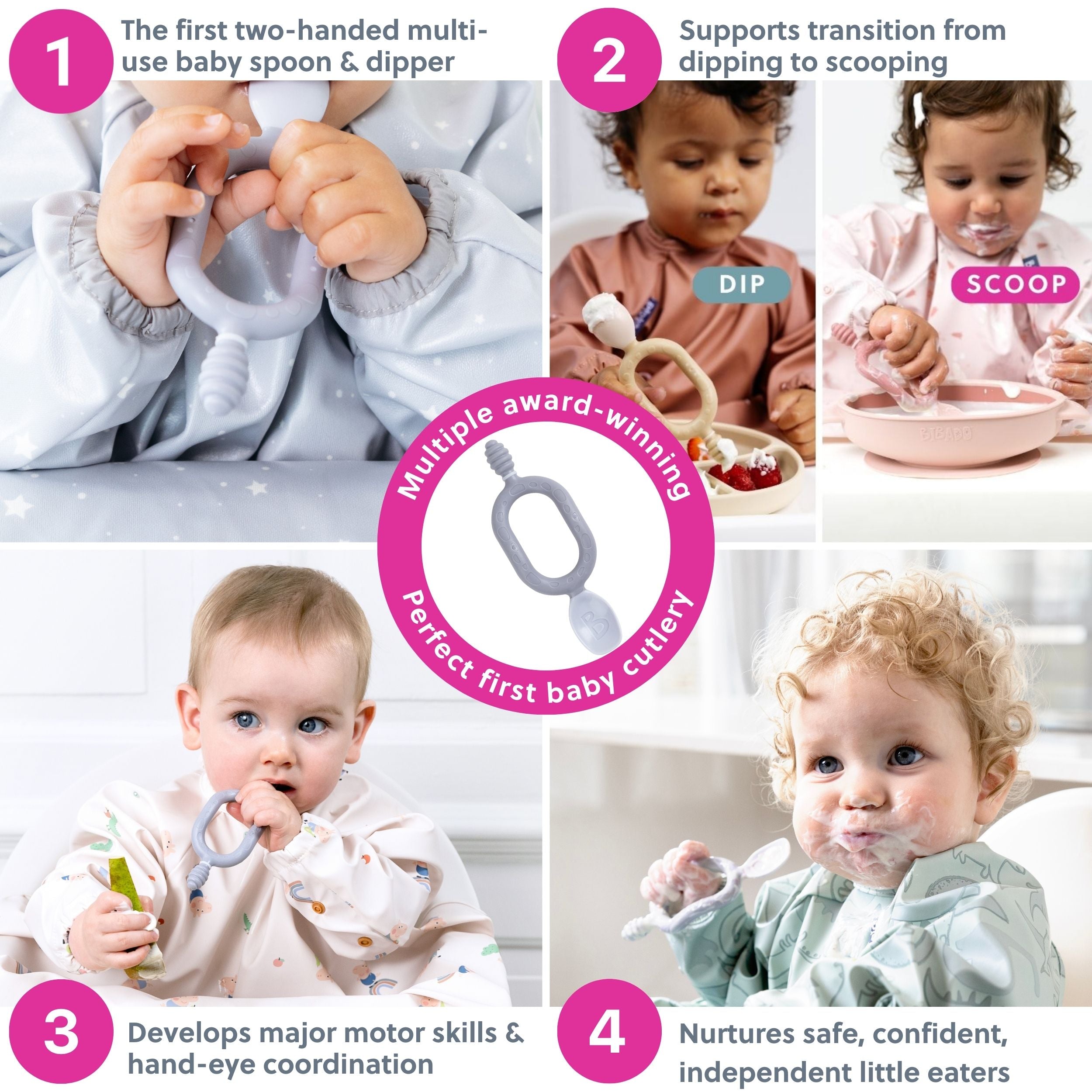 Bibado Dippit™ Baby Weaning Spoons 2-Pack
