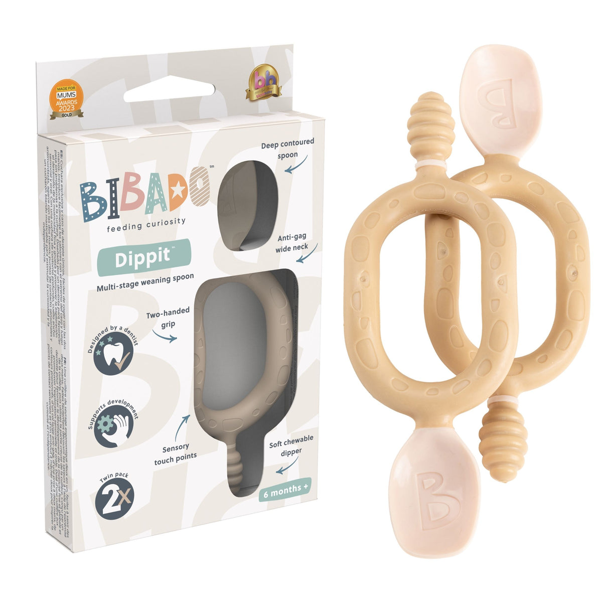 Bibado Dippit™ Baby Weaning Spoons 2-Pack