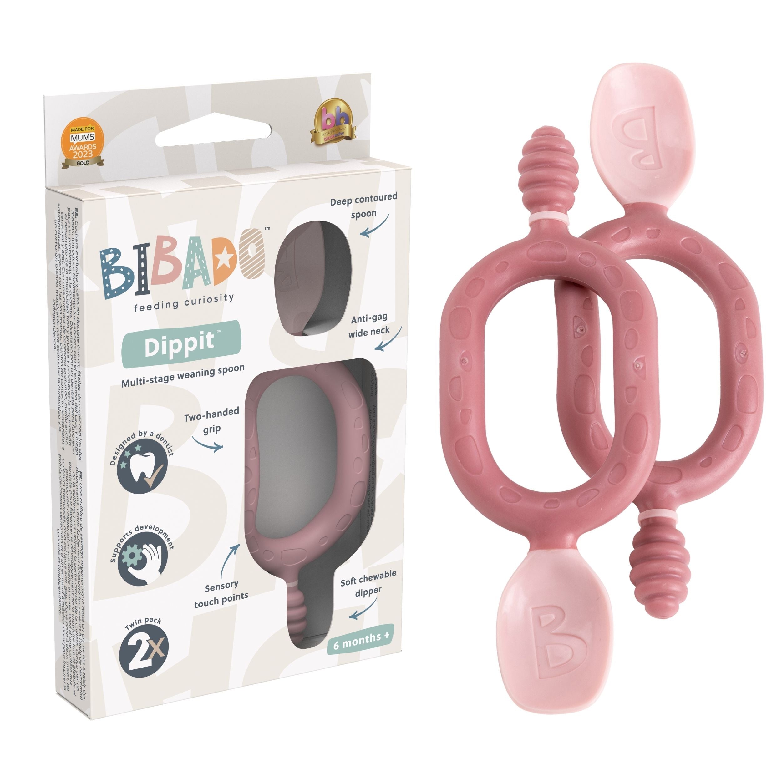 Bibado Dippit™ Baby Weaning Spoons 2-Pack
