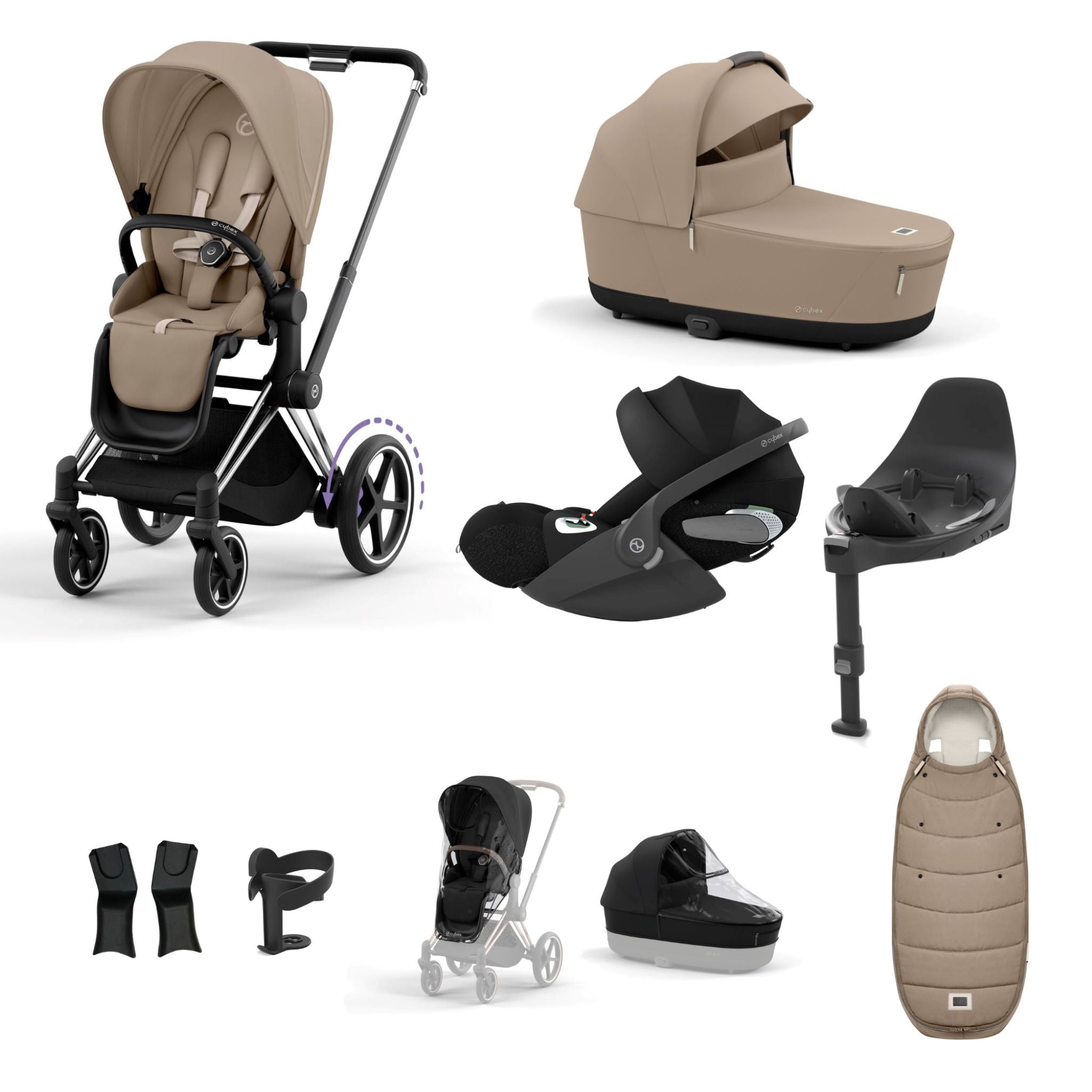 Cybex e-Priam Chrome Black Bundle 9 Piece