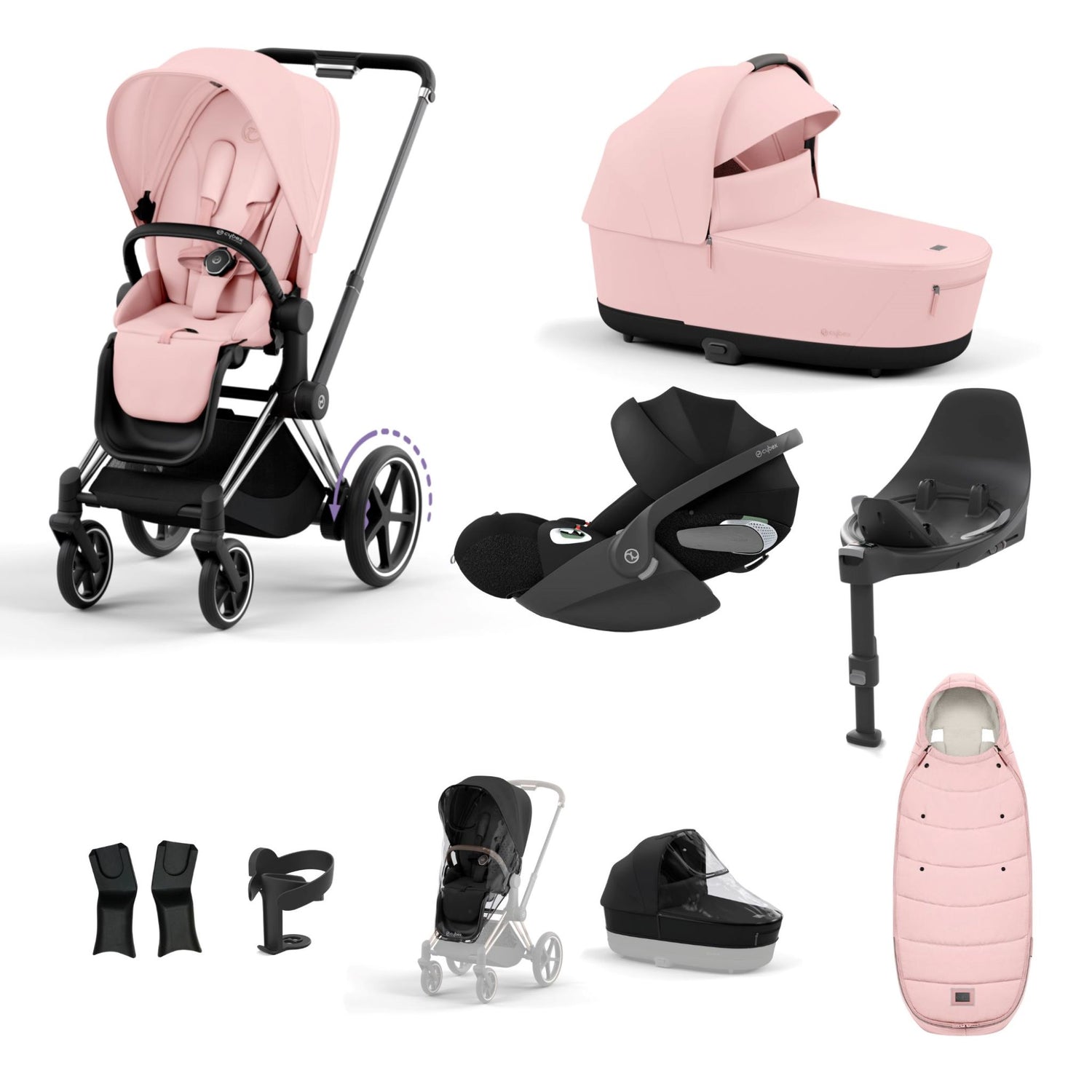 Cybex e-Priam Chrome Black Bundle 9 Piece