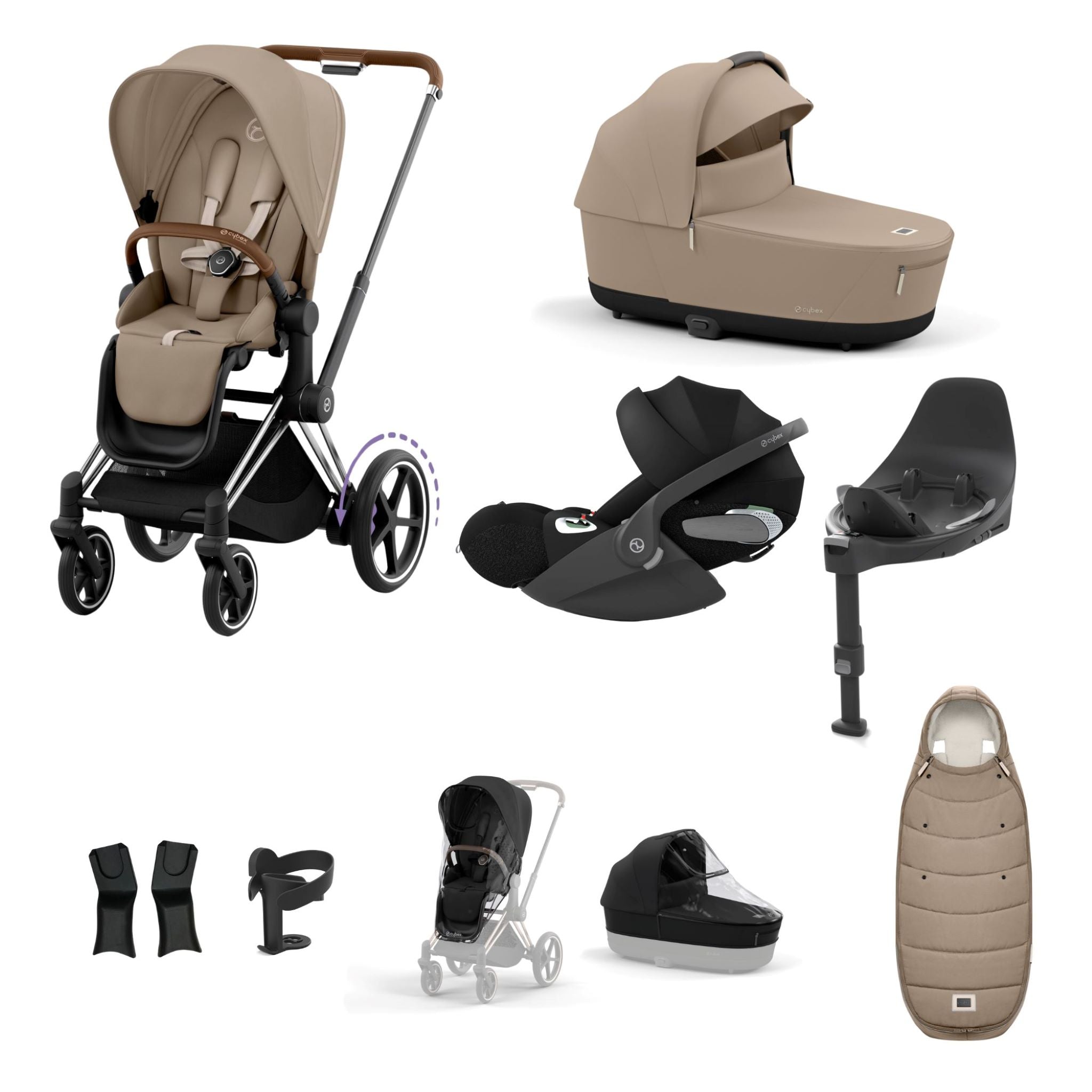 Cybex e-Priam Chrome Brown Bundle 9 Piece