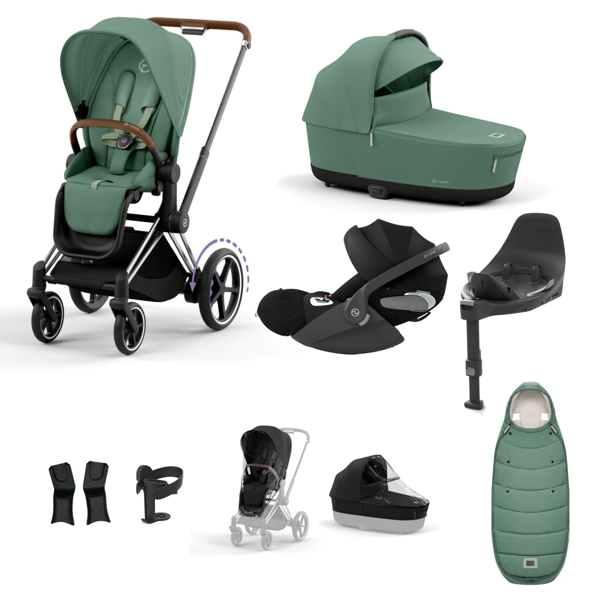 Cybex e-Priam Chrome Brown Bundle 9 Piece