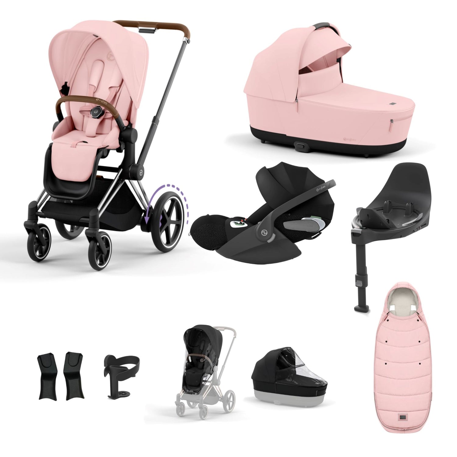 Cybex e-Priam Chrome Brown Bundle 9 Piece