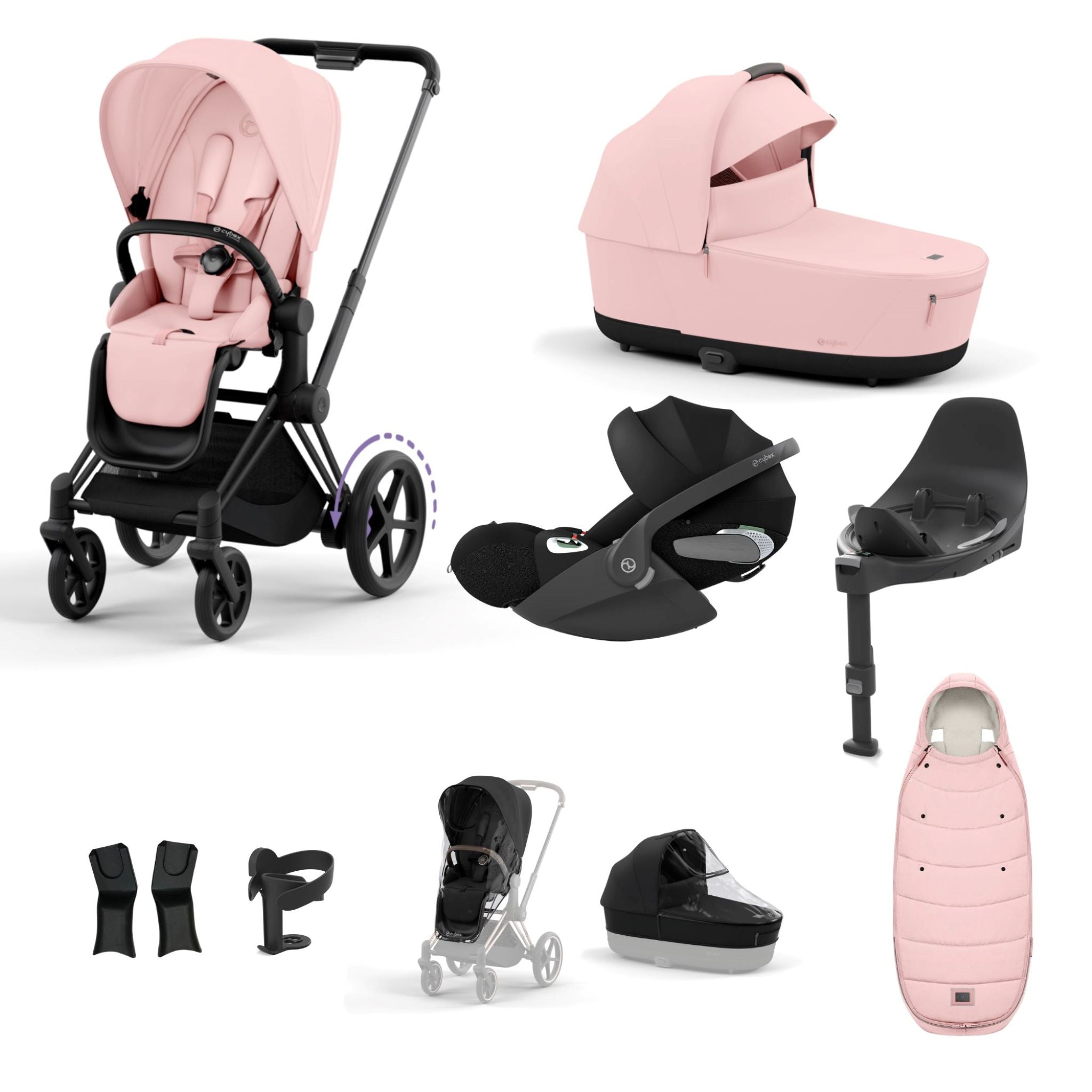 Cybex e-Priam Matt Black Bundle 9 Piece