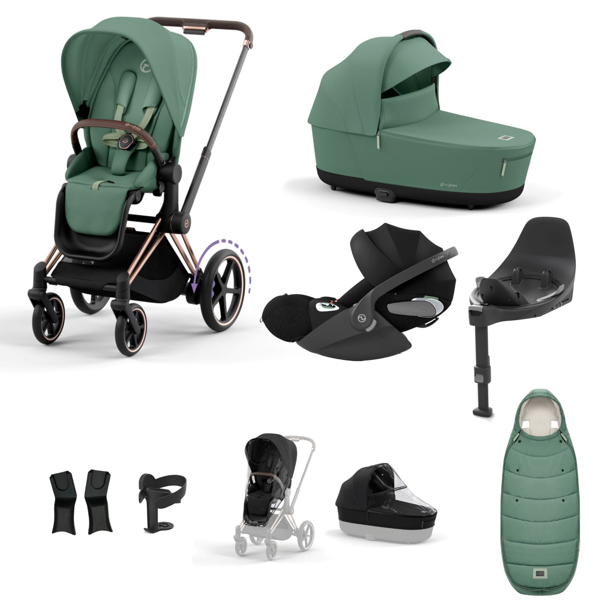 Cybex e-Priam Rosegold Bundle 9 Piece
