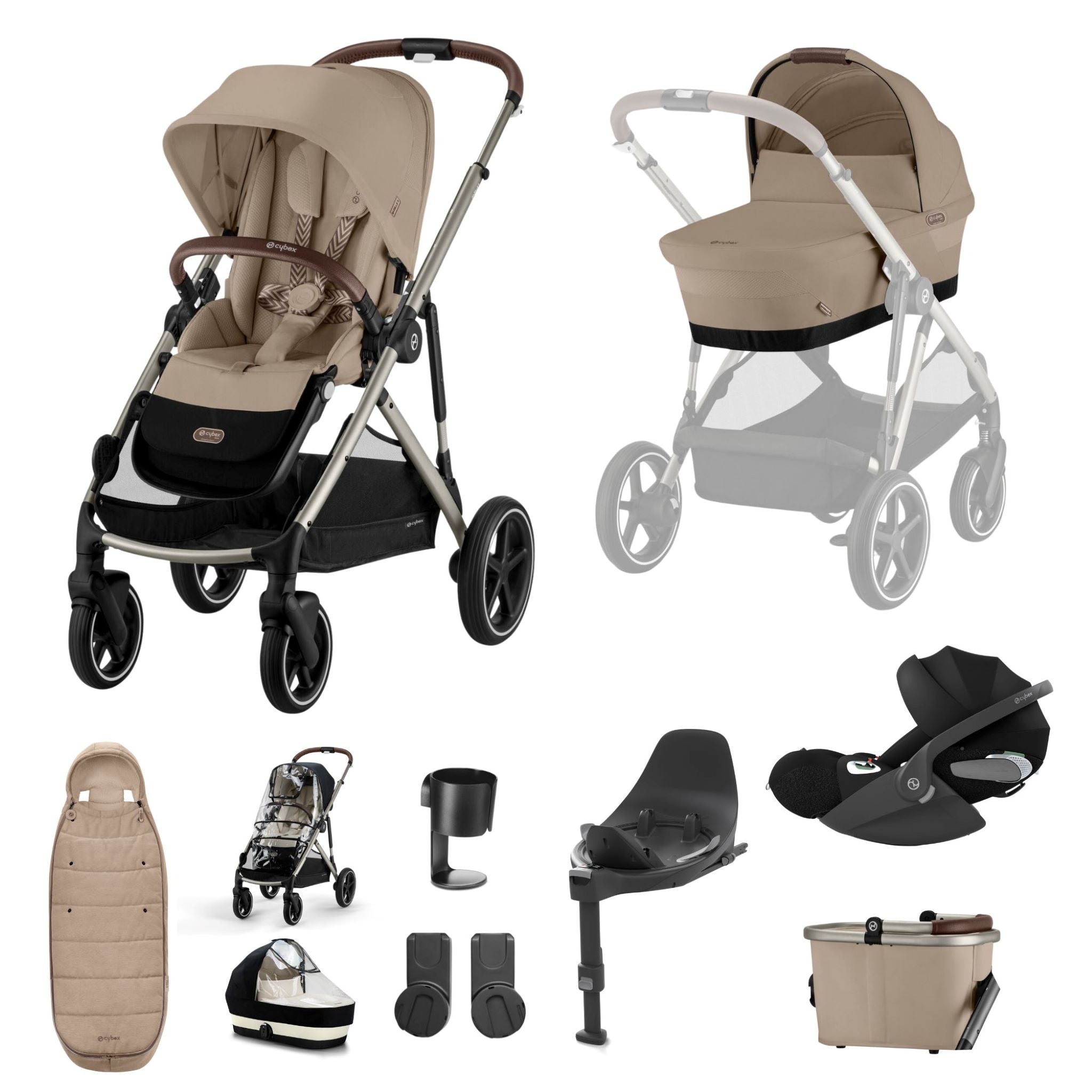 Cybex Gazelle Bundle with Cloud T Car Seat & Base T. (11 pieces