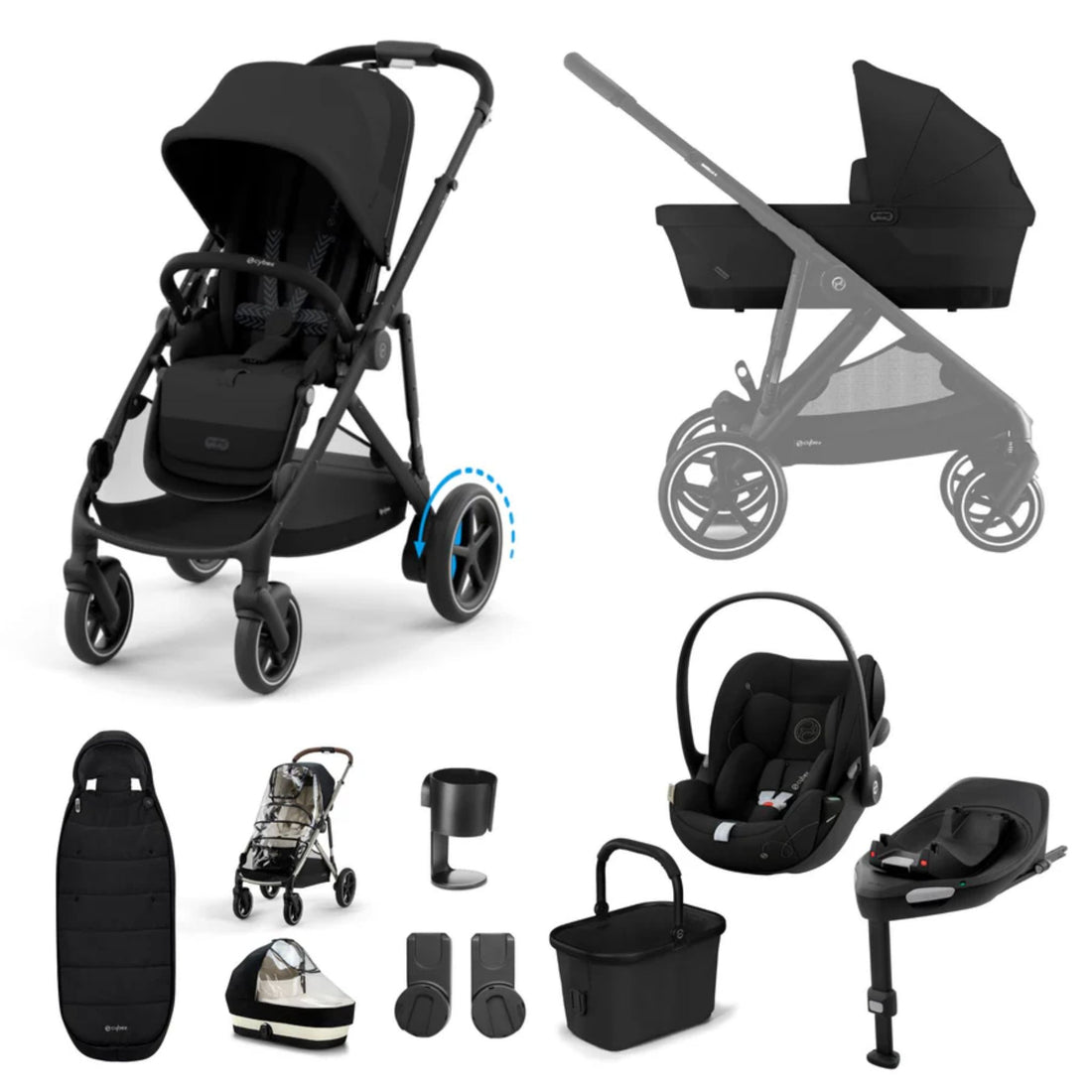 Cybex e-Gazelle Bundle with Cloud T Car Seat &amp; Base G. (11 pieces)