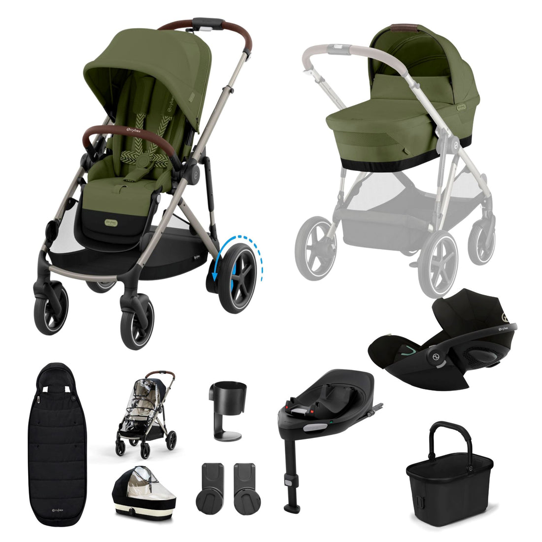 Cybex e-Gazelle Bundle with Cloud T Car Seat &amp; Base G. (11 pieces)