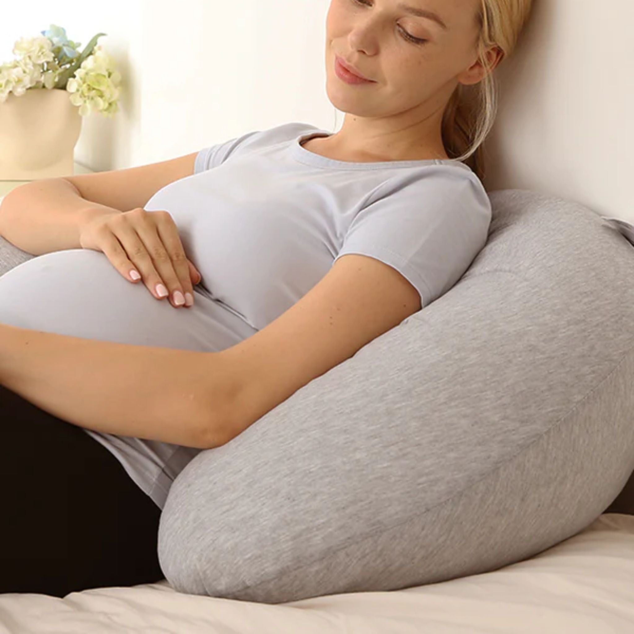 Momcozy J-Shaped Maternity Body Pillow