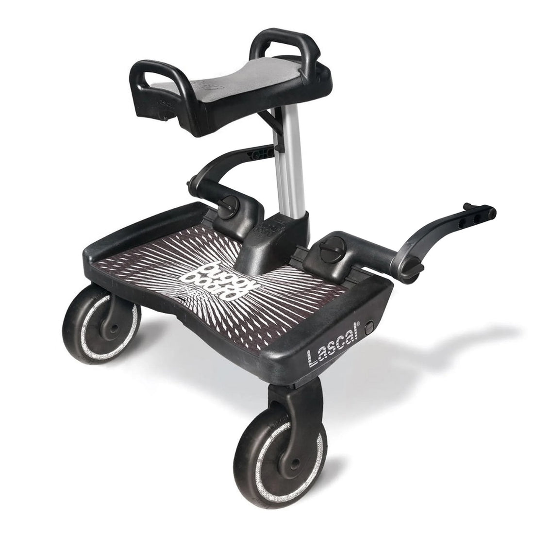 Lascal BuggyBoard Maxi Plus Black Board with Grey Saddle - Black Fittings