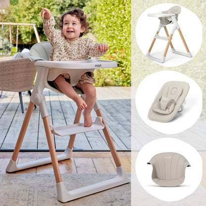 Baby Elegance Mash High Chair Bundle - White