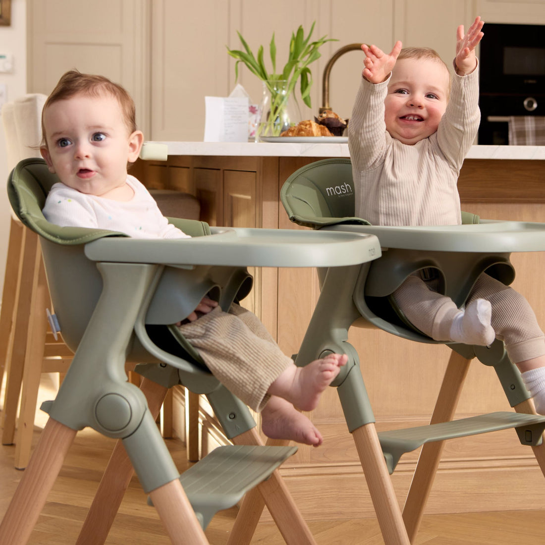 Baby Elegance Mash High Chair Bundle - Sage