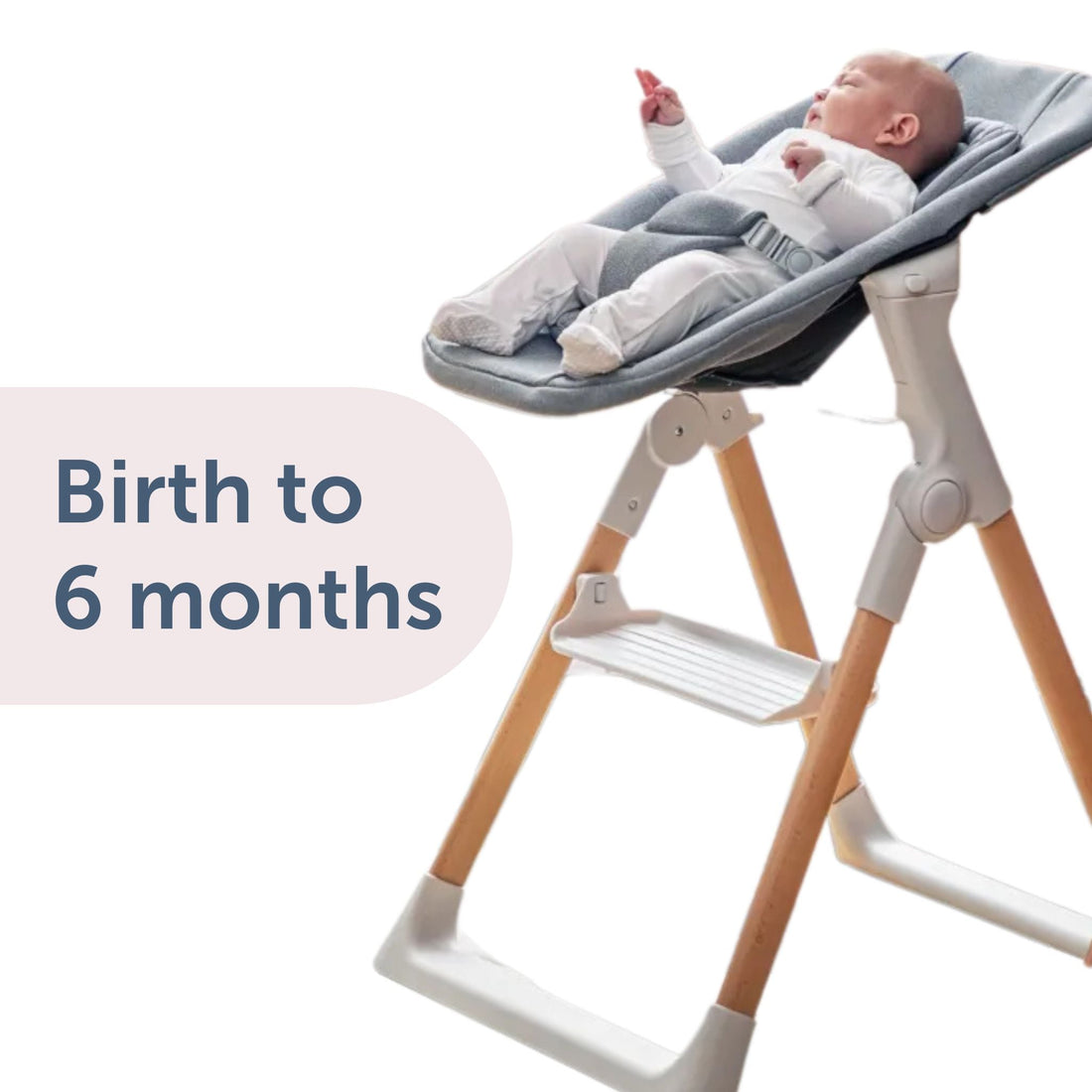 Baby Elegance Mash High Chair &amp; Newborn Seat - White
