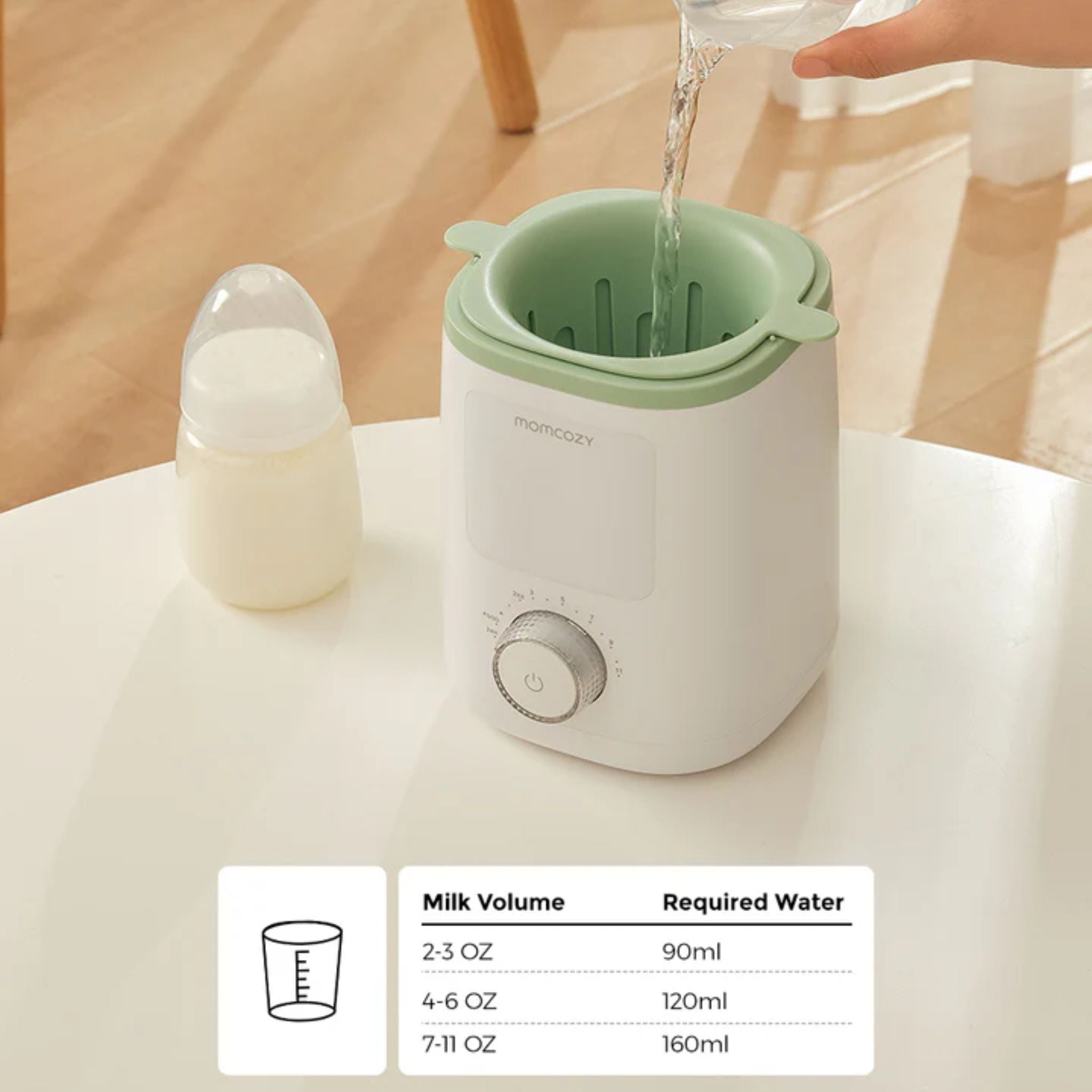 Momcozy 9-In-1 Nutri Baby Bottle Warmer - White
