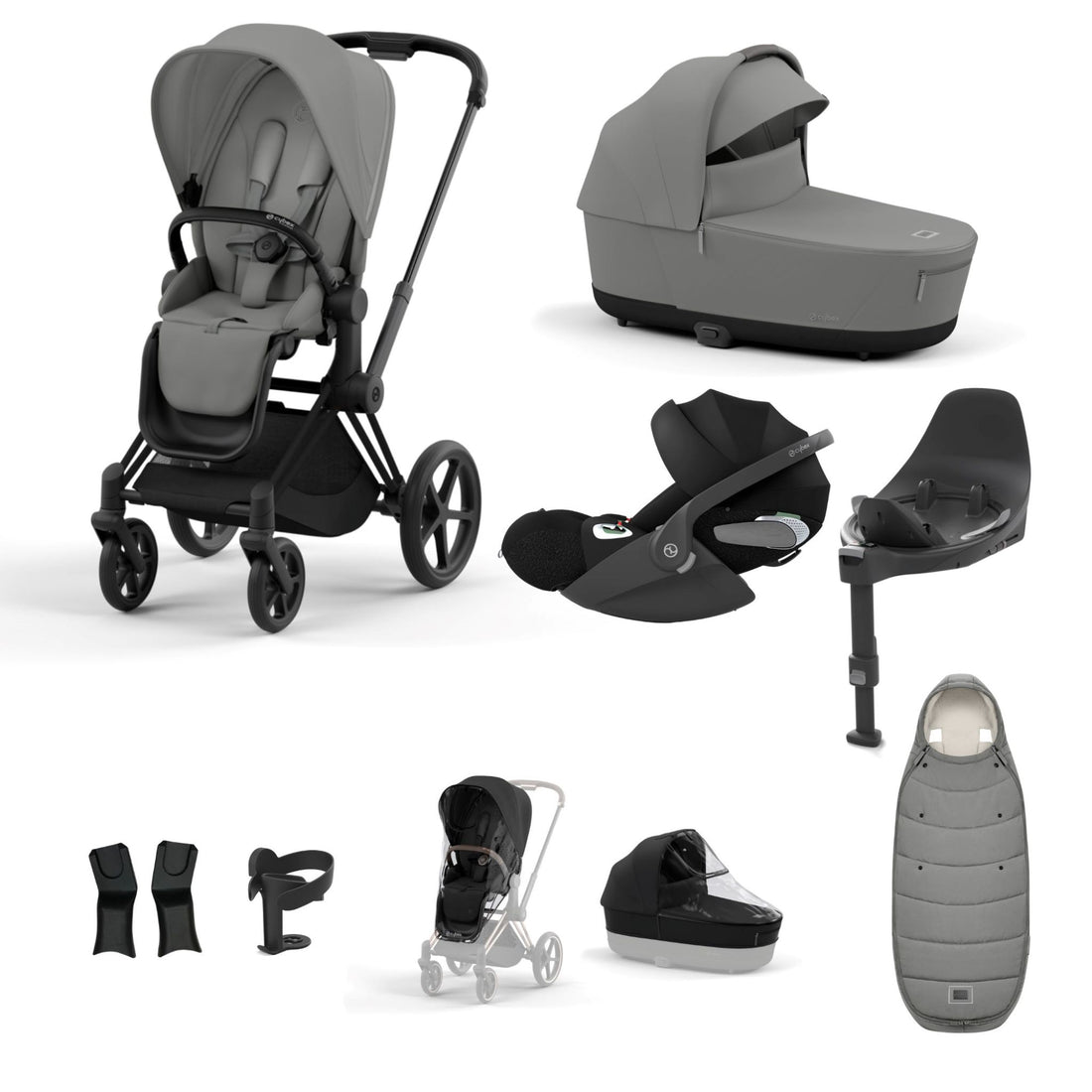 Cybex Priam Chrome Black Bundle 9 Piece