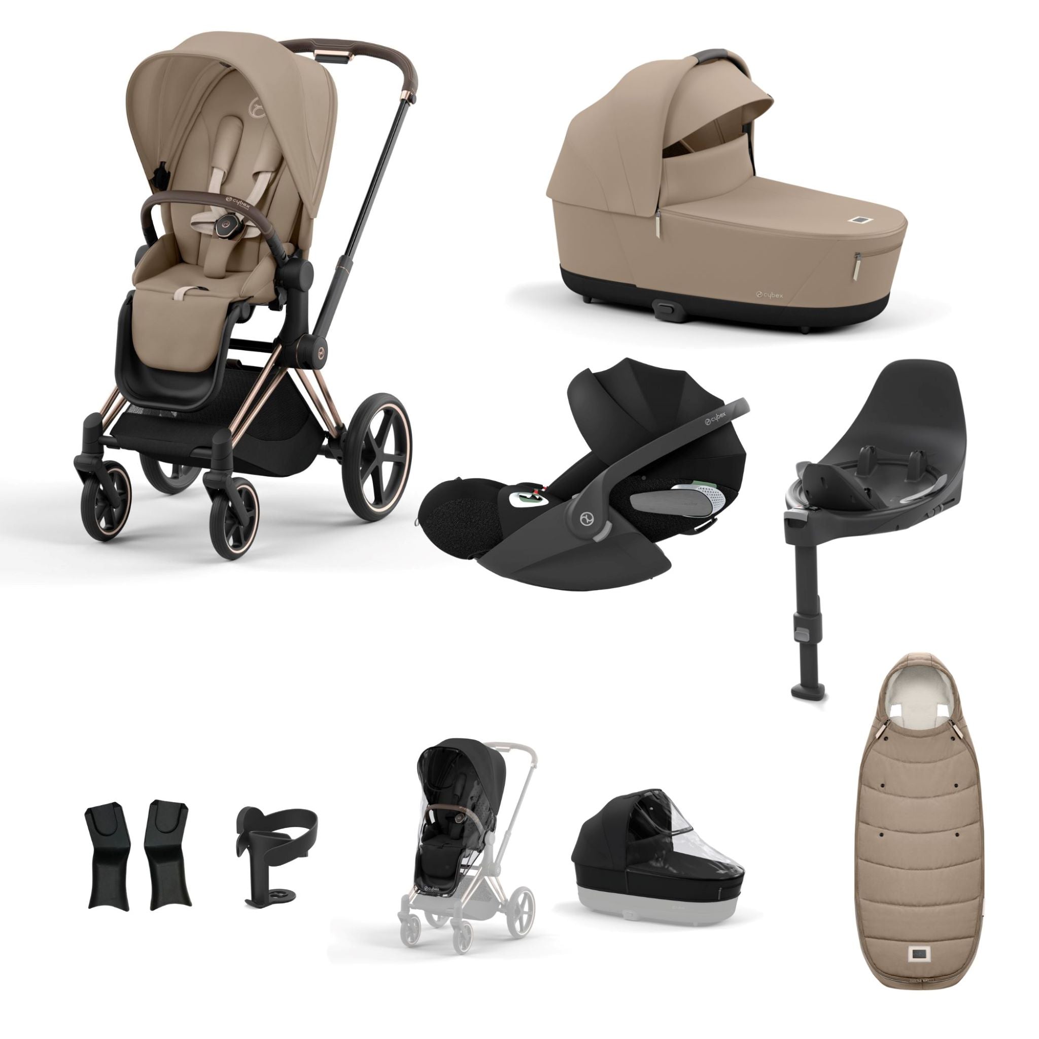 Cybex Priam Rosegold Bundle 9 Piece