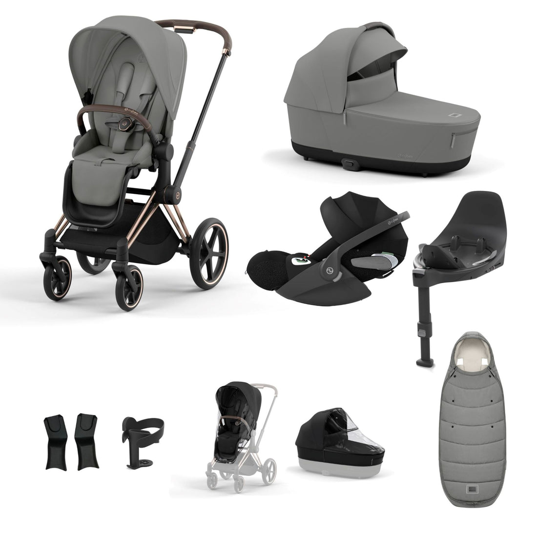 Cybex Priam Rosegold Bundle 9 Piece