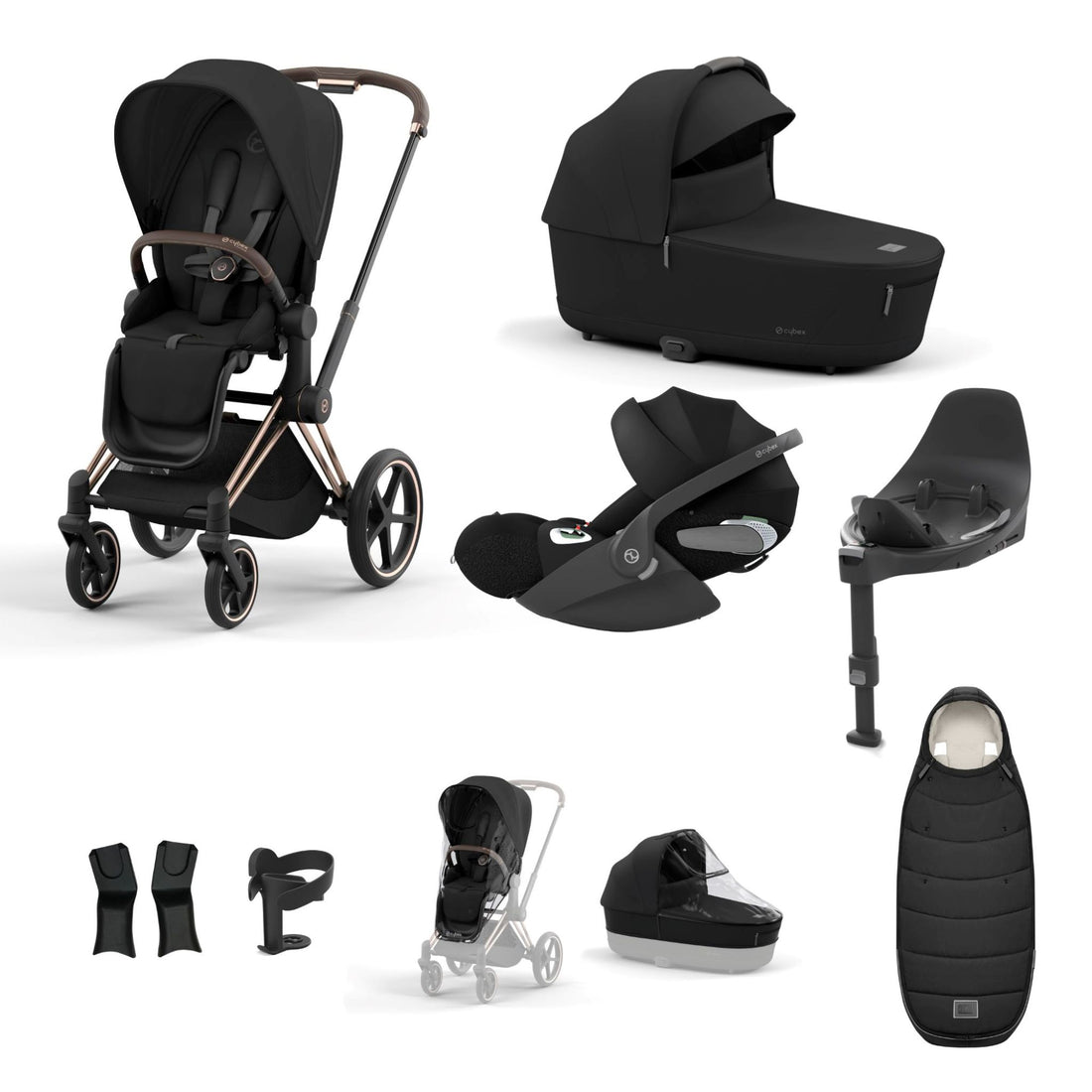 Cybex Priam Rosegold Bundle 9 Piece