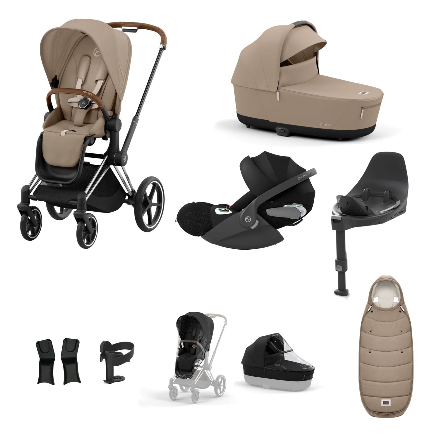 Cybex Priam Chrome Brown Bundle 9 Piece