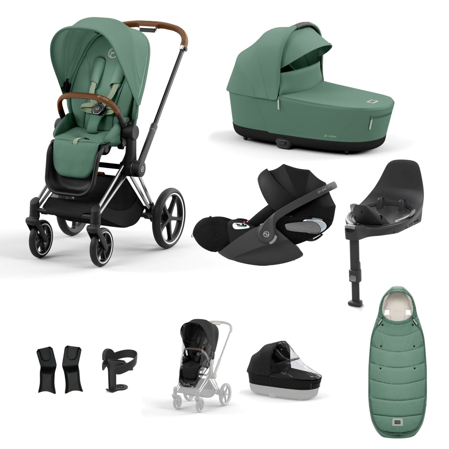 Cybex Priam Chrome Brown Bundle 9 Piece