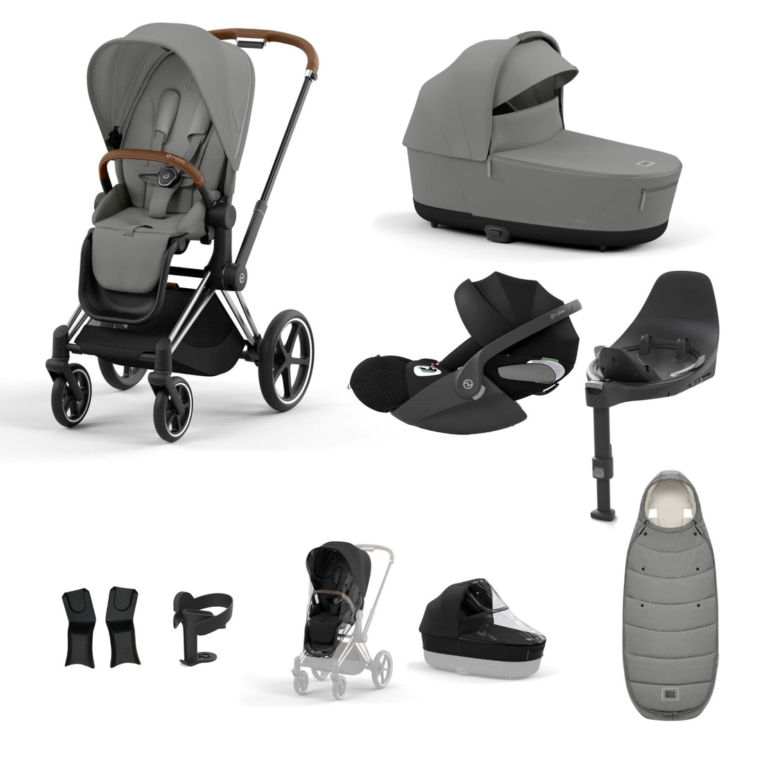 Cybex Priam Chrome Brown Bundle 9 Piece
