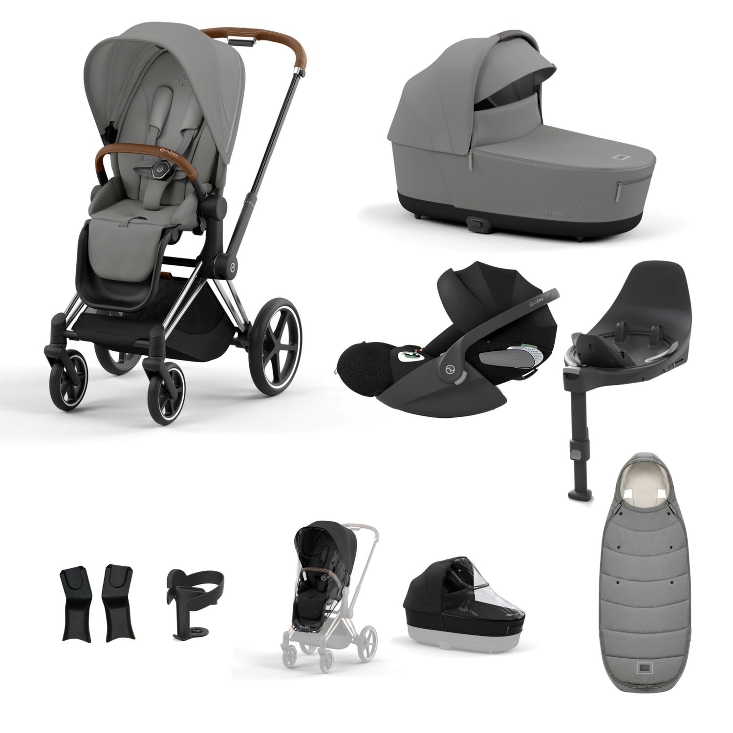 Cybex Priam Chrome Brown Bundle 9 Piece